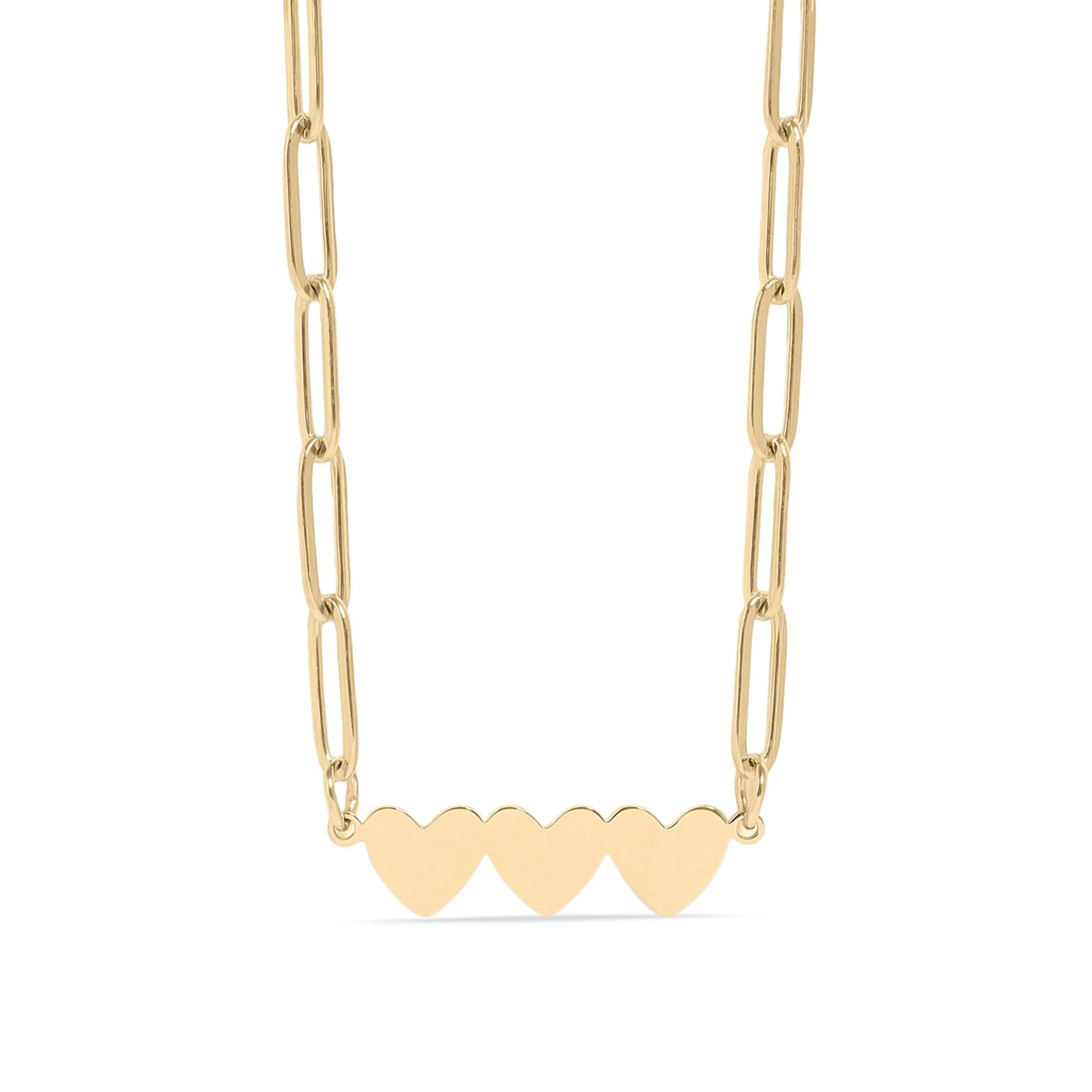 3 Hearts Paperclip Necklace