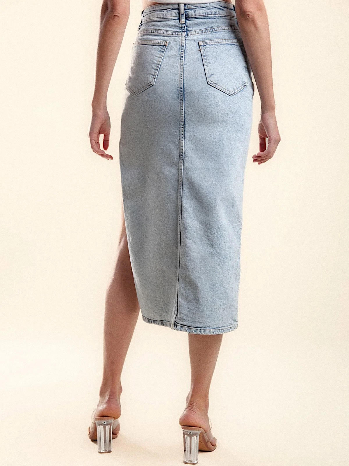 Studded Denim Skirt