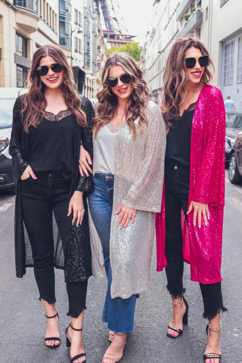Champagne Sequins Kimono