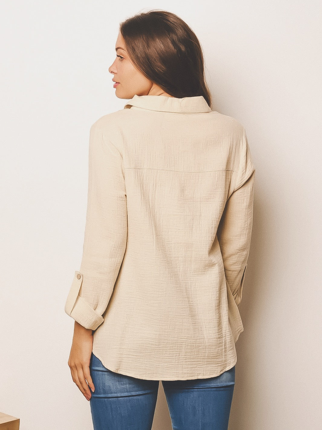 Long Sleeve Button Up Top