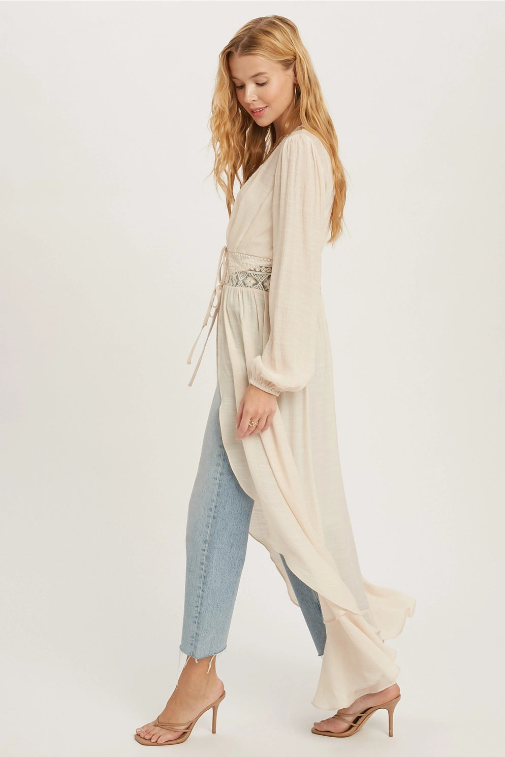 Lace Trim Maxi Duster