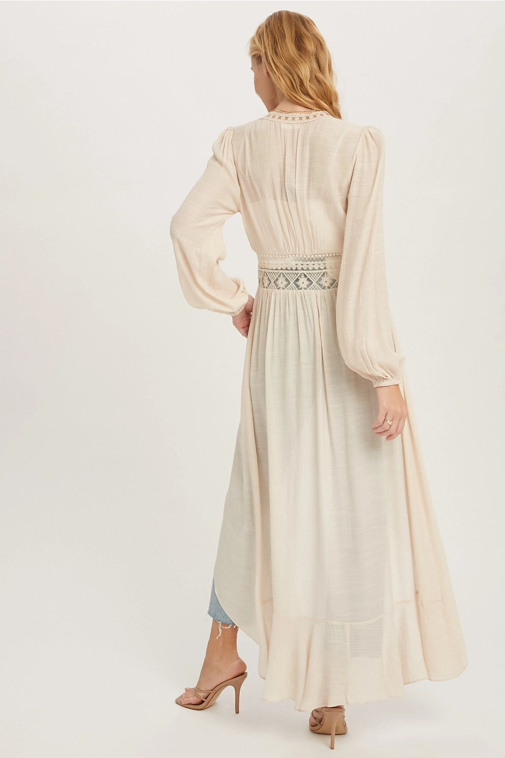 Lace Trim Maxi Duster