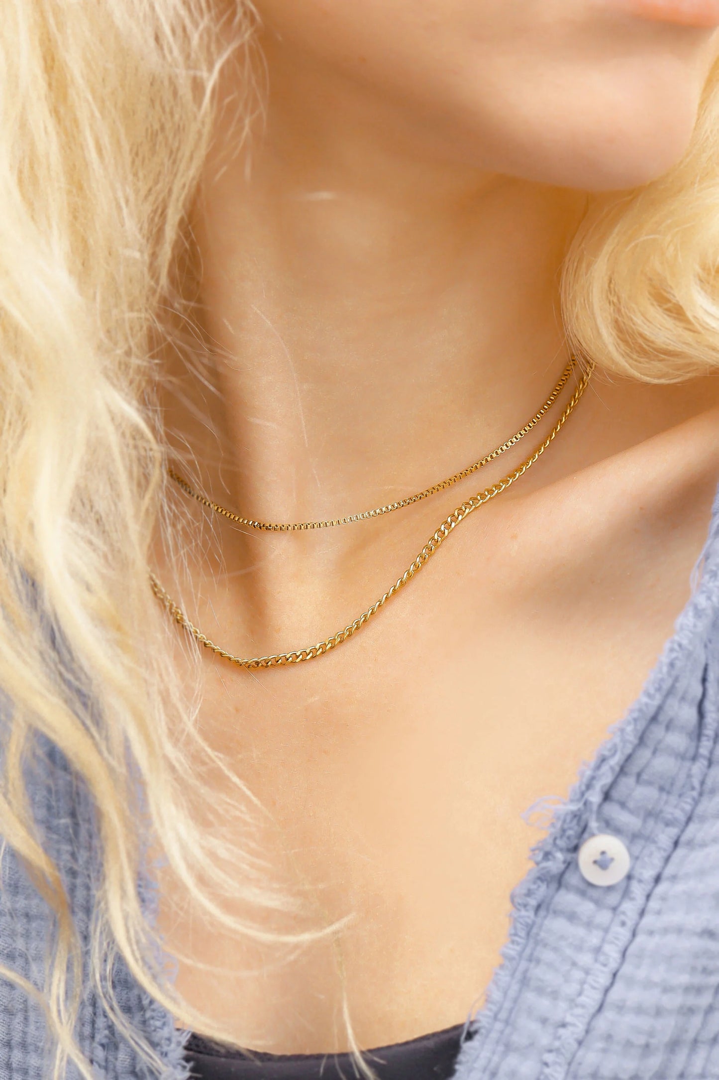 Curb Chain Layering Necklace