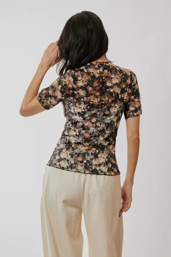 Floral Mesh Top