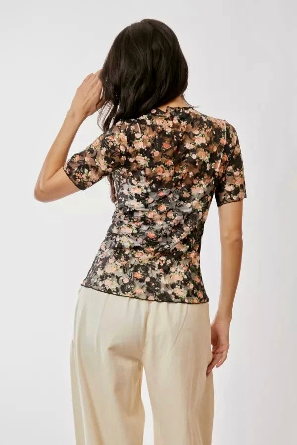 Floral Mesh Top