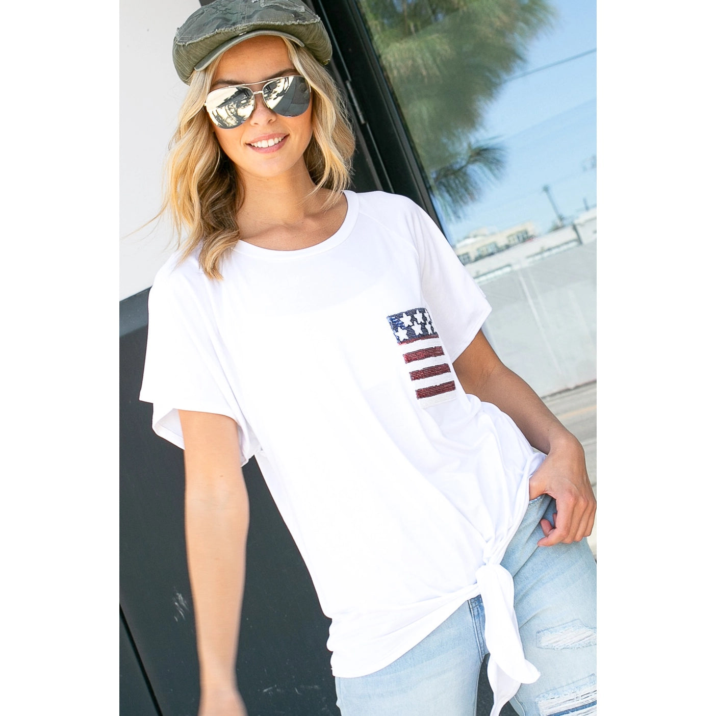 Sequins Flag T-Shirt