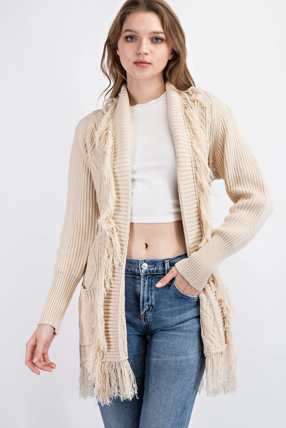 Fringe Knit Cardigan