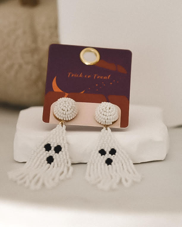 Ghost Seed Bead Earrings