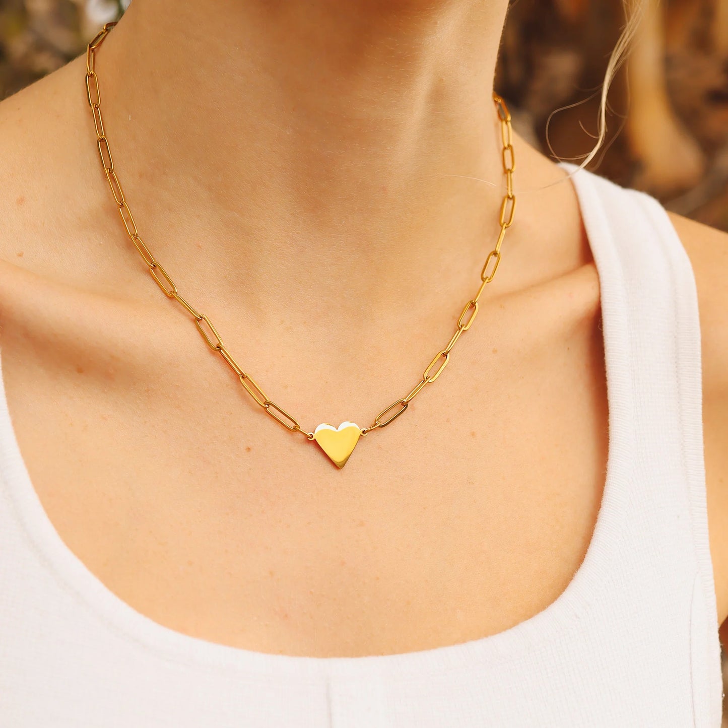 1 Heart Paperclip Necklace