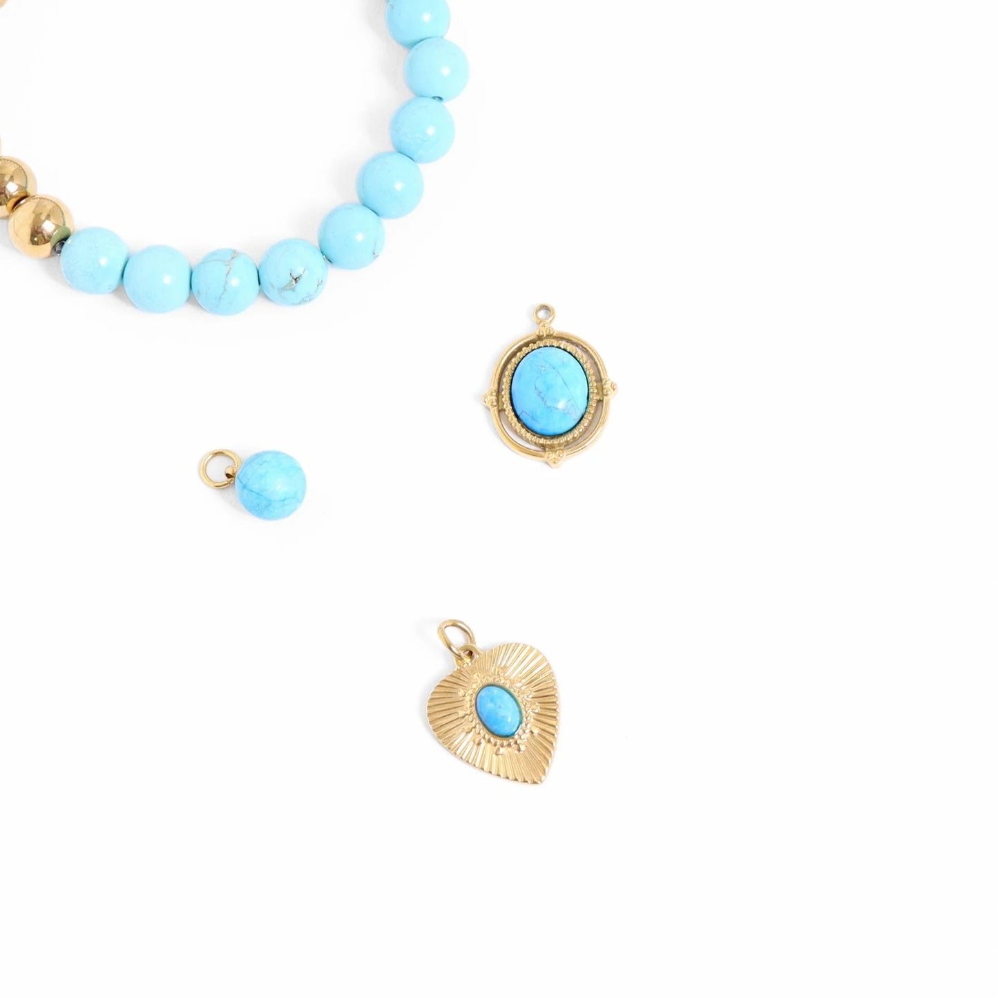 Turquoise Heart Charm