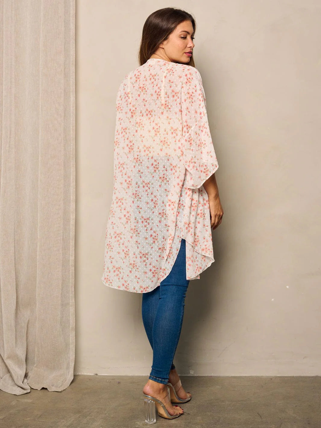 Swiss Dot Floral Kimono