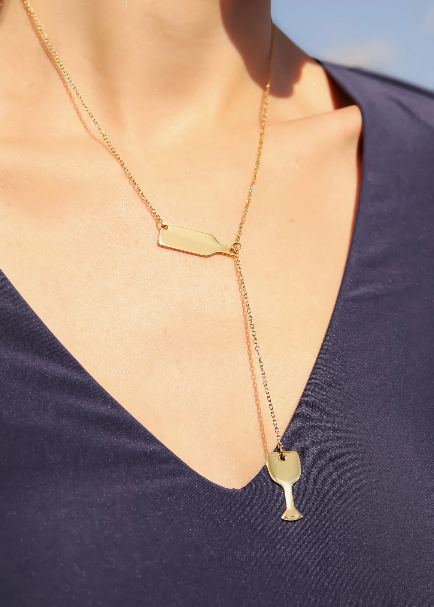 Wine Glass Lariat Necklace