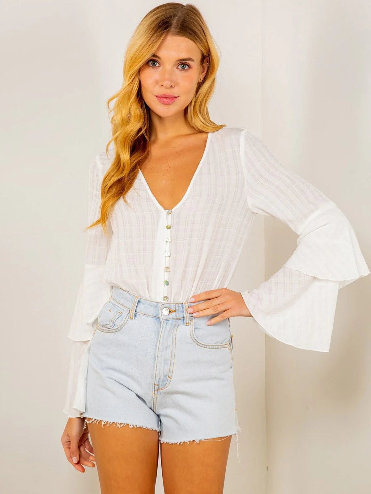 Ruffle Sleeve Bodysuit
