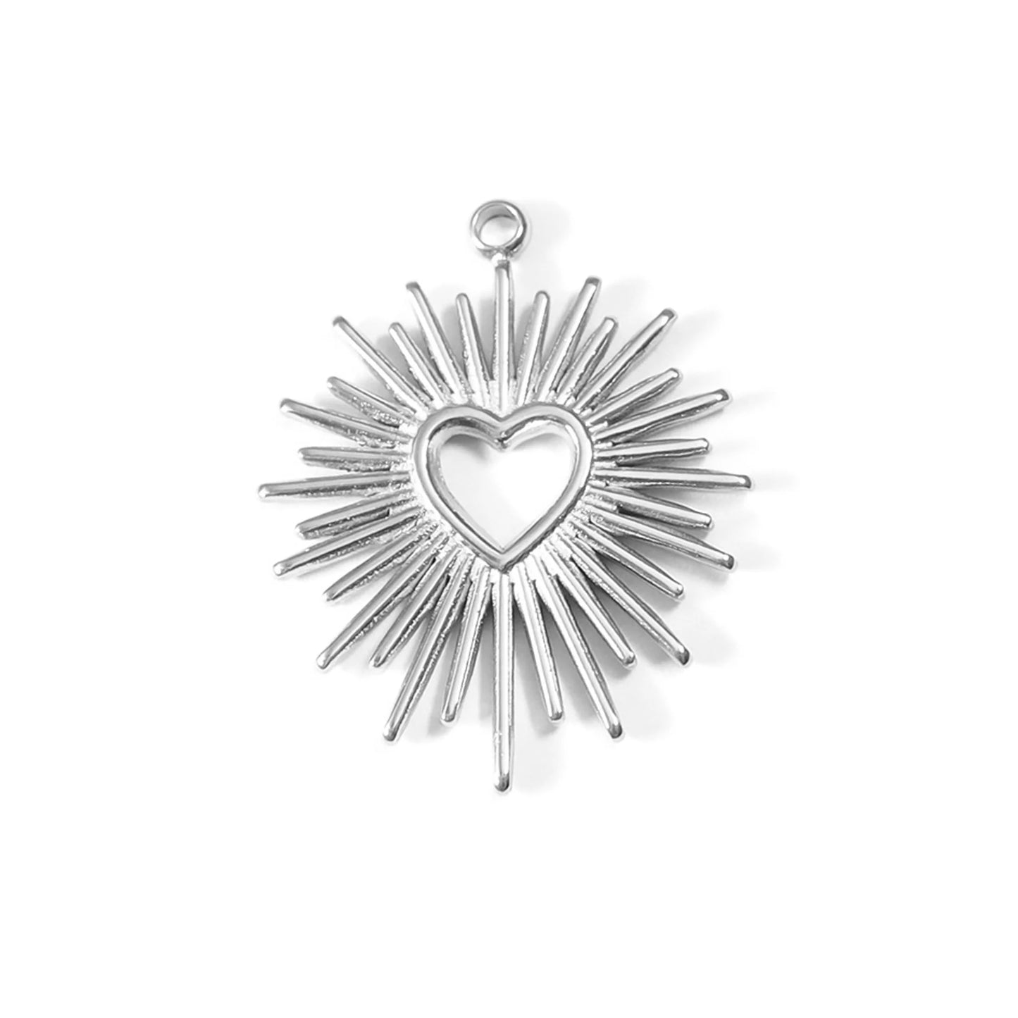 Sunburst Heart Charm