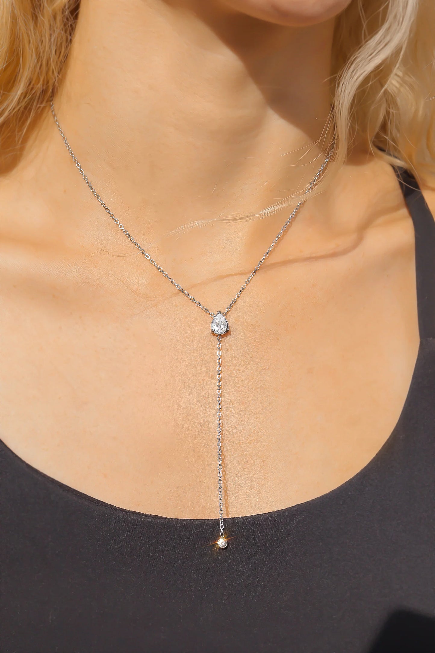 Teardrop Lariat Necklace