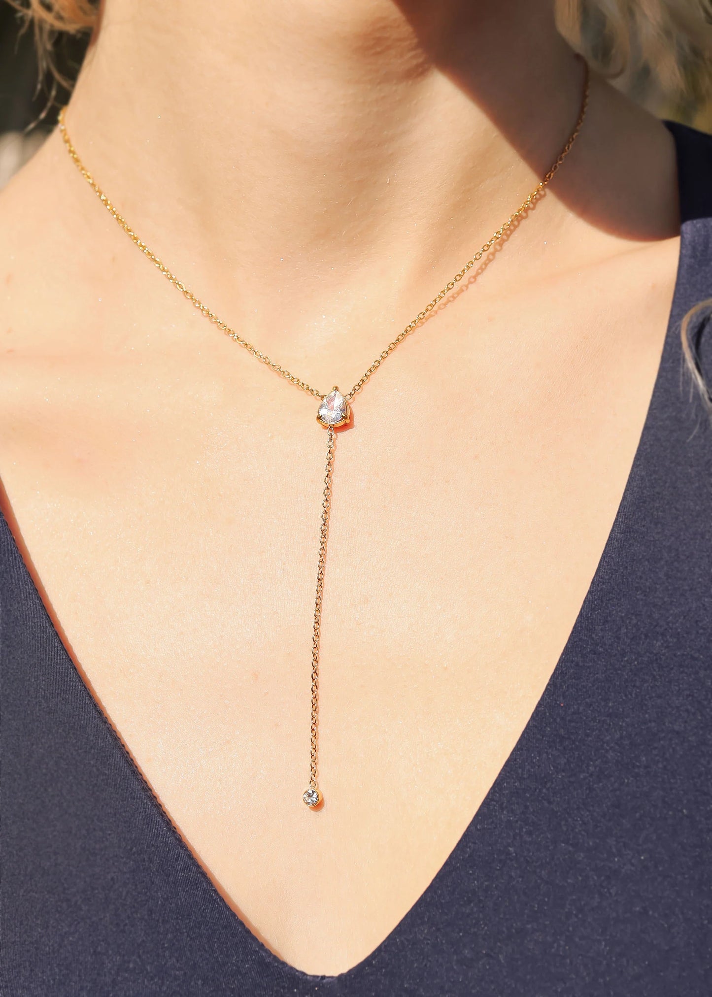Teardrop Lariat Necklace