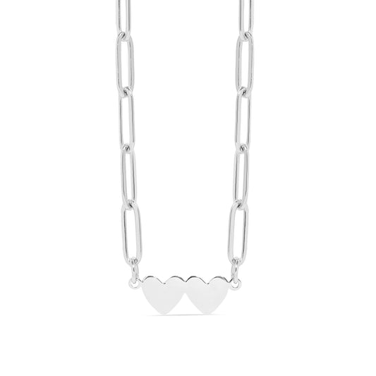 2 Hearts Paperclip Necklace