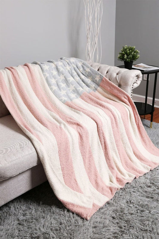 Faded Flag Luxury Throw Blanket
