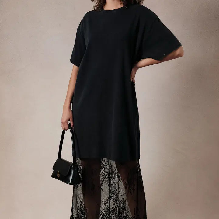 Lace T-Shirt Maxi Dress