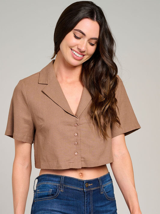 Linen Crop Top