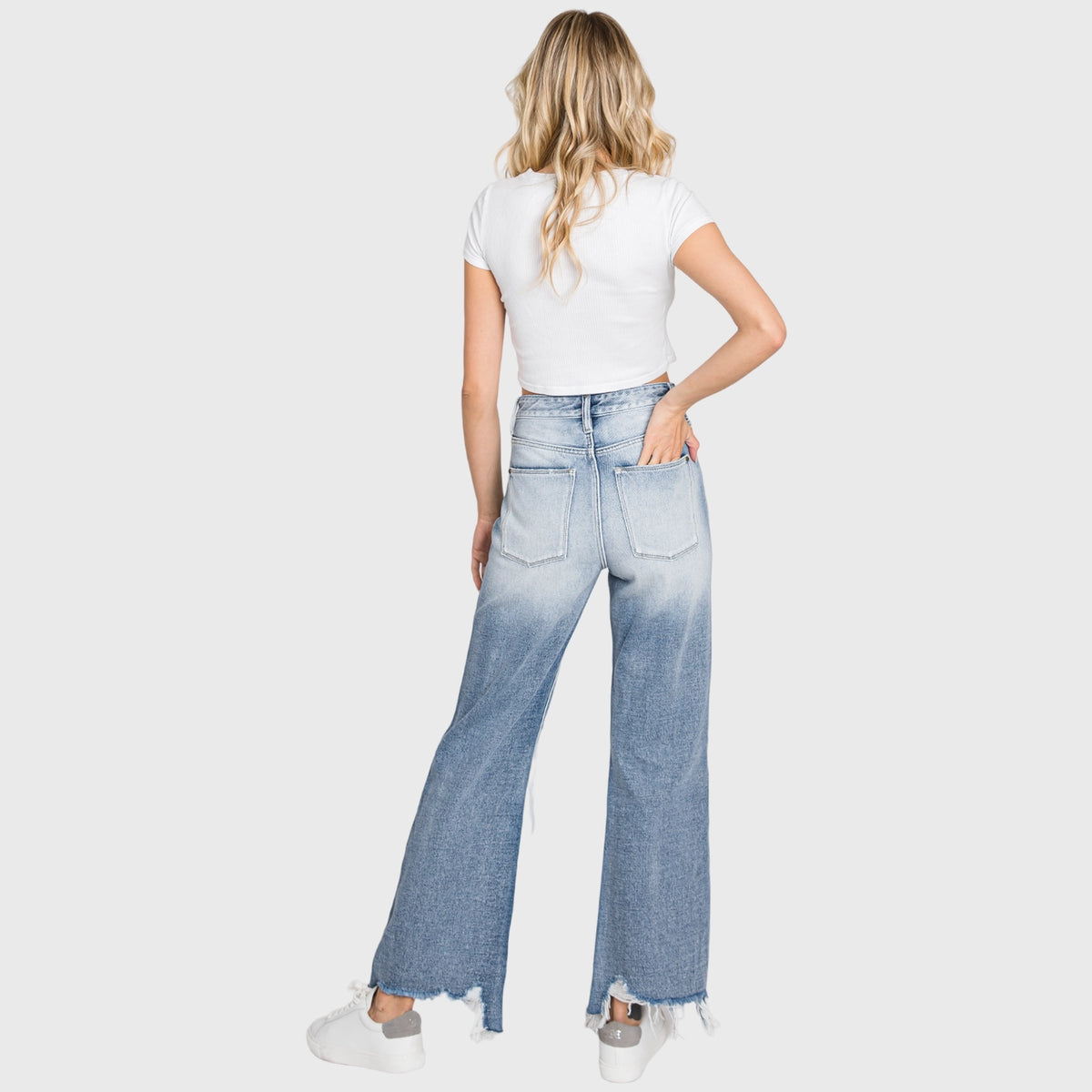 High Waisted Vintage Distressed Jeans