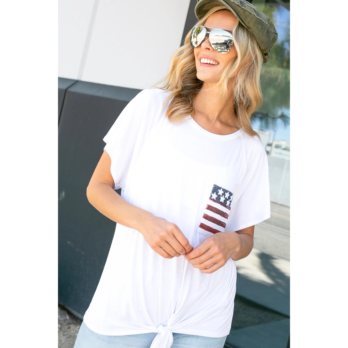 Sequins Flag T-Shirt