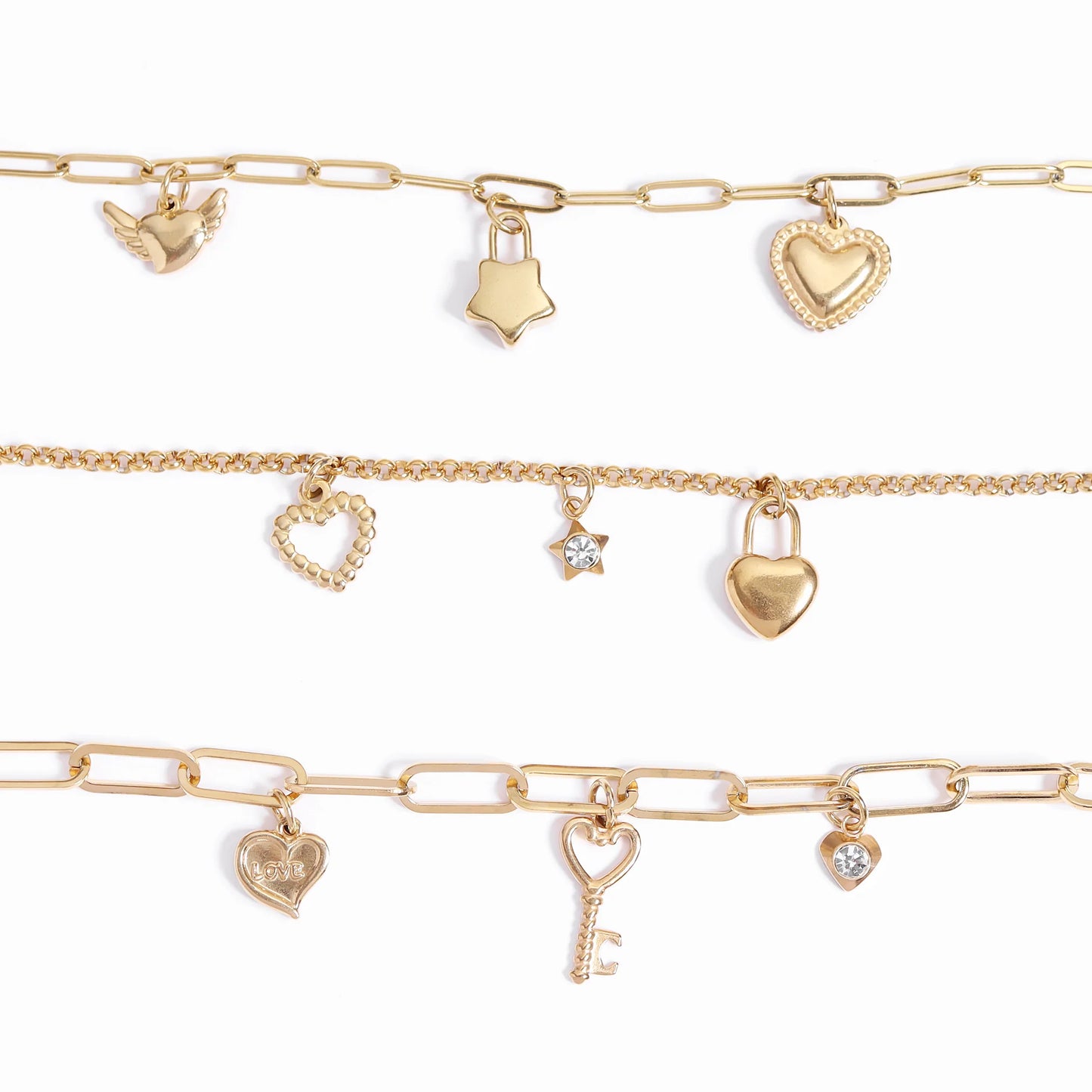 Heart Key Charm