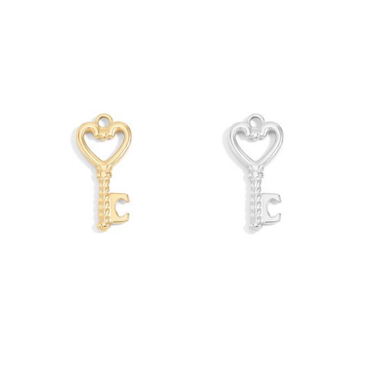 Heart Key Charm