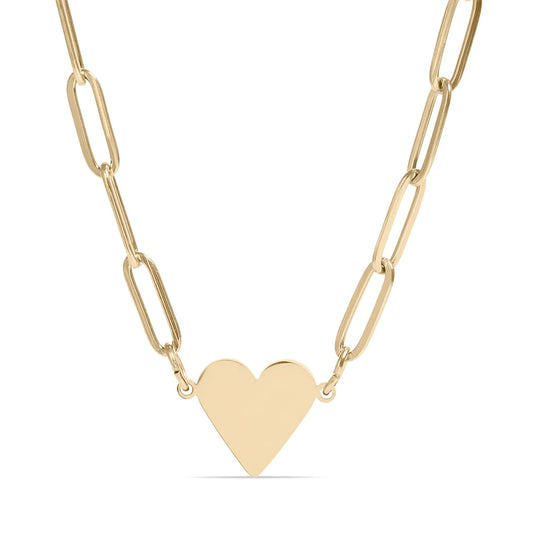 1 Heart Paperclip Necklace