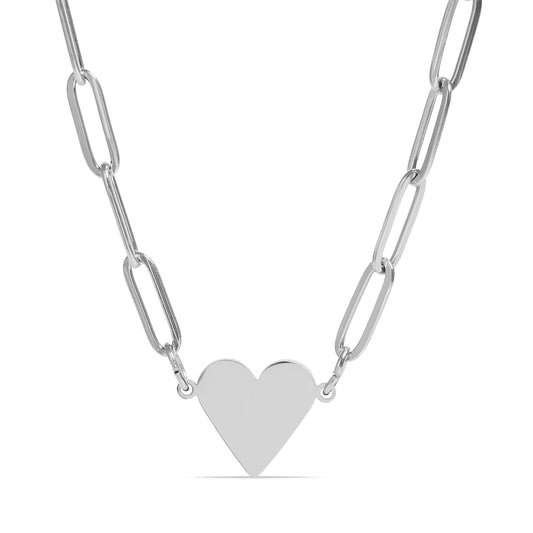 1 Heart Paperclip Necklace
