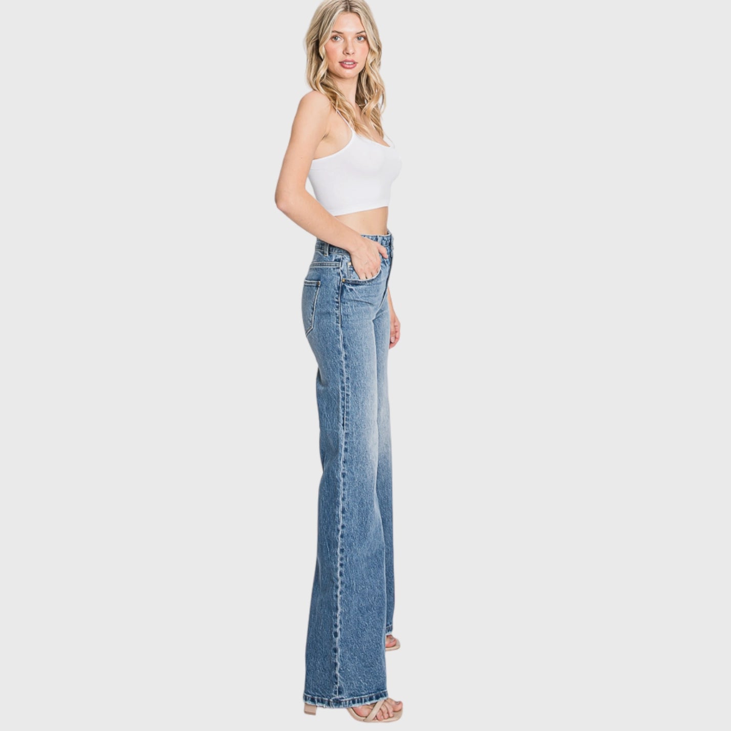 High Waisted Vintage Wide Leg Jeans