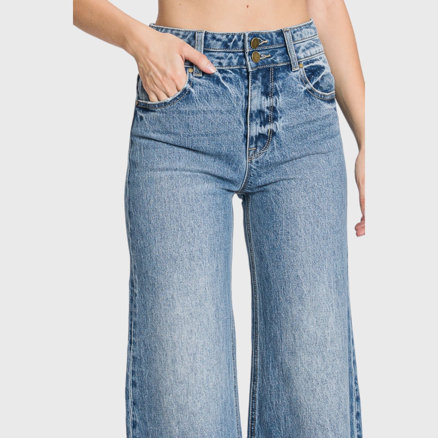 High Waisted Vintage Wide Leg Jeans