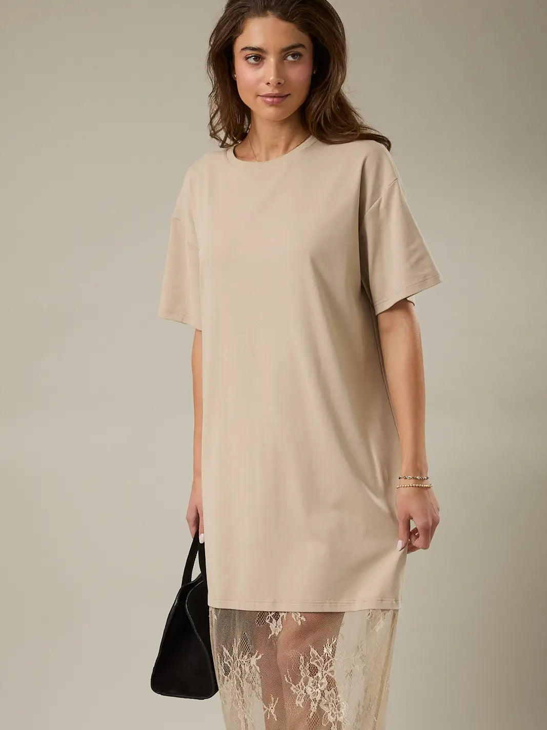 Lace T-Shirt Maxi Dress