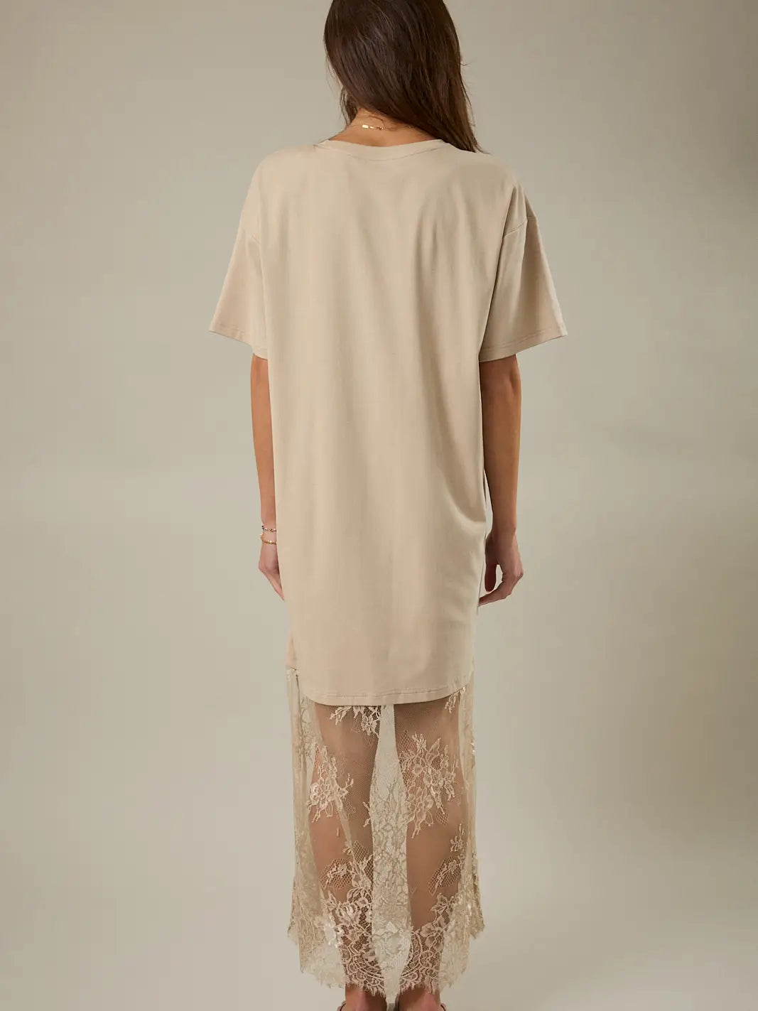 Lace T-Shirt Maxi Dress