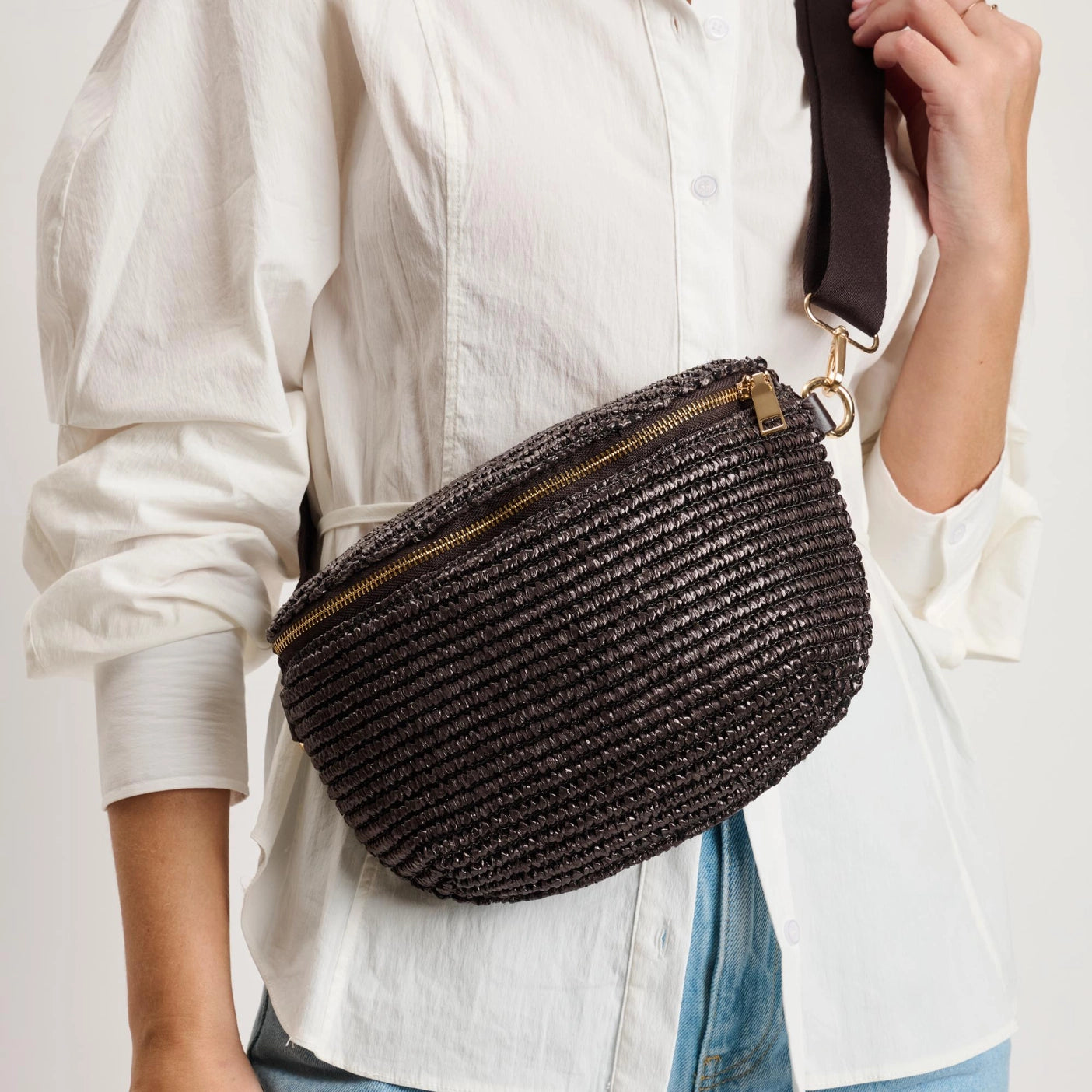 Large Woven Belt Bag