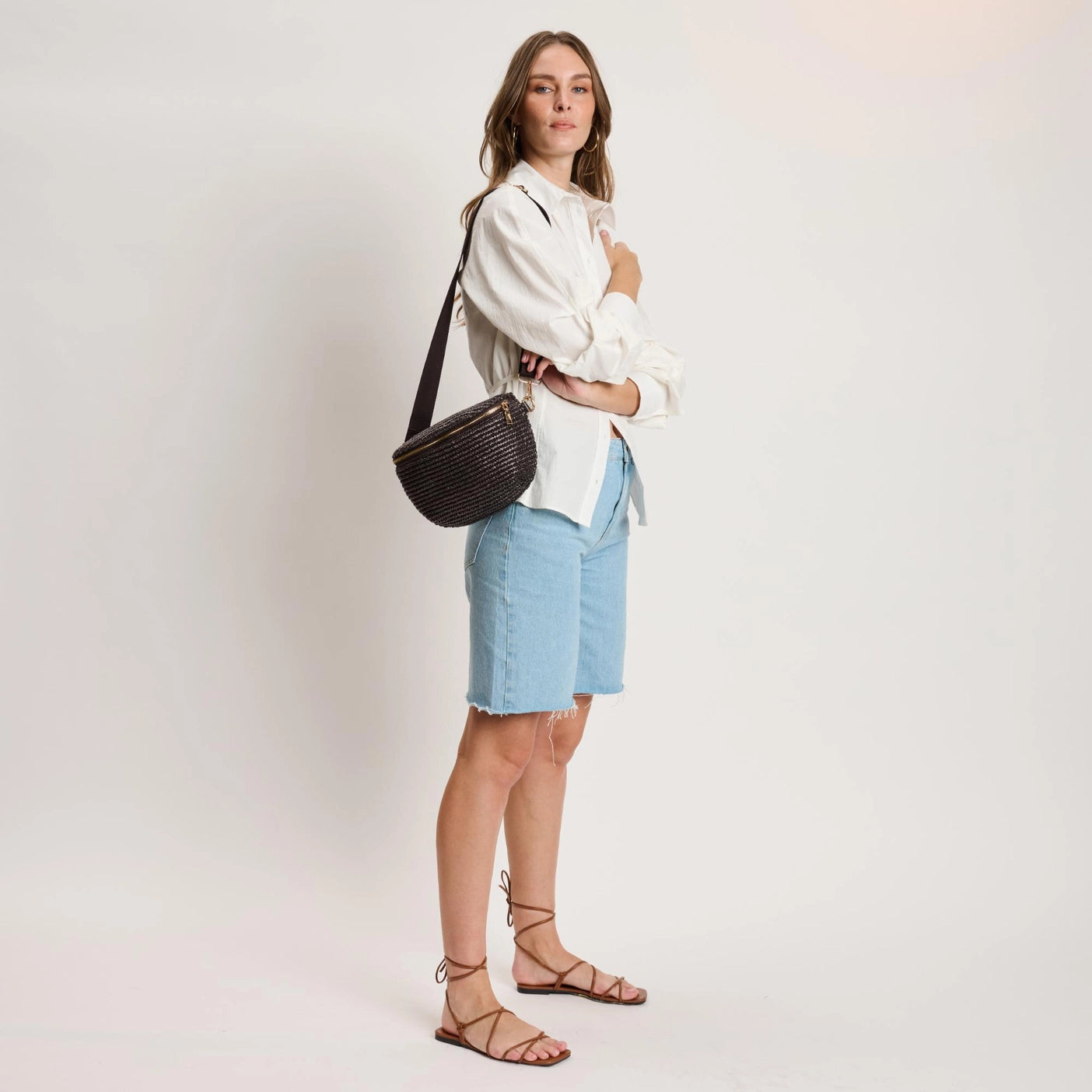 Large Woven Belt Bag