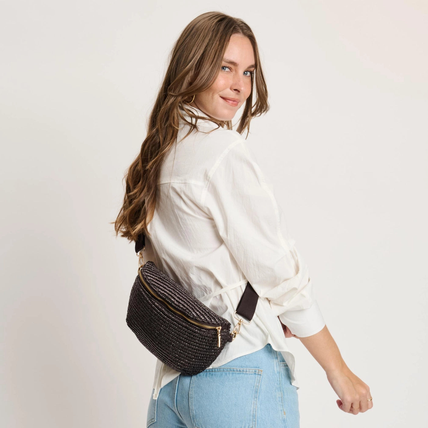 Large Woven Belt Bag