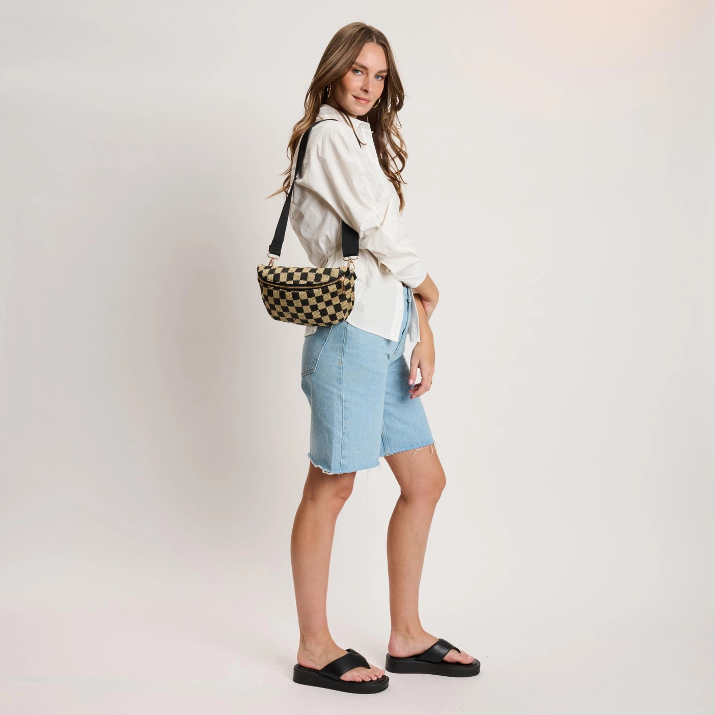 Large Checker Belt Bag