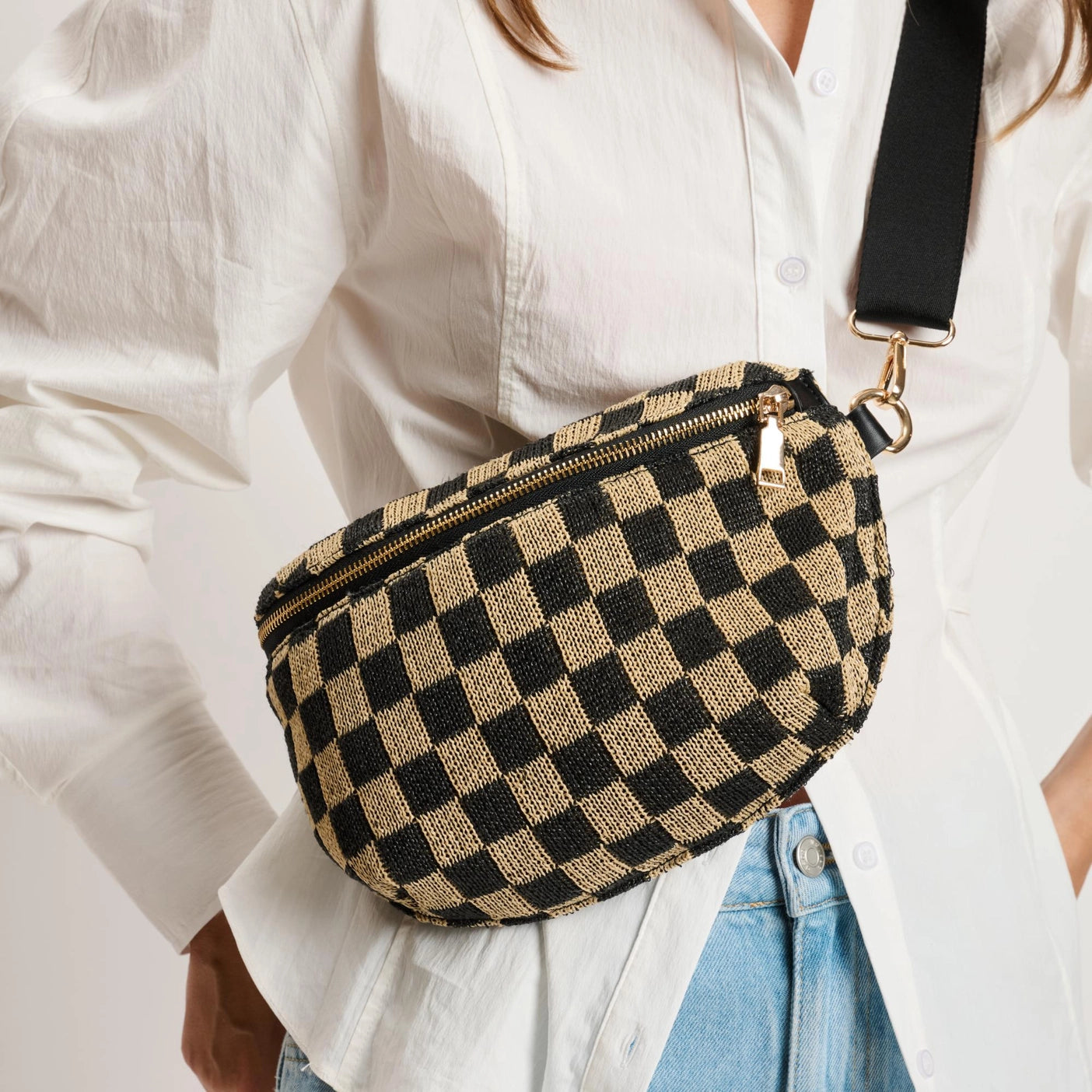 Large Checker Belt Bag