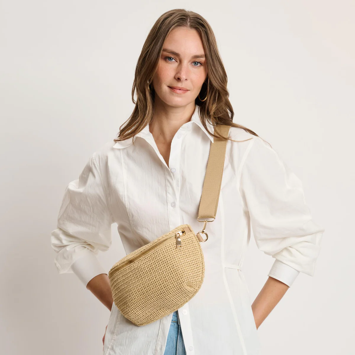 Large Woven Belt Bag