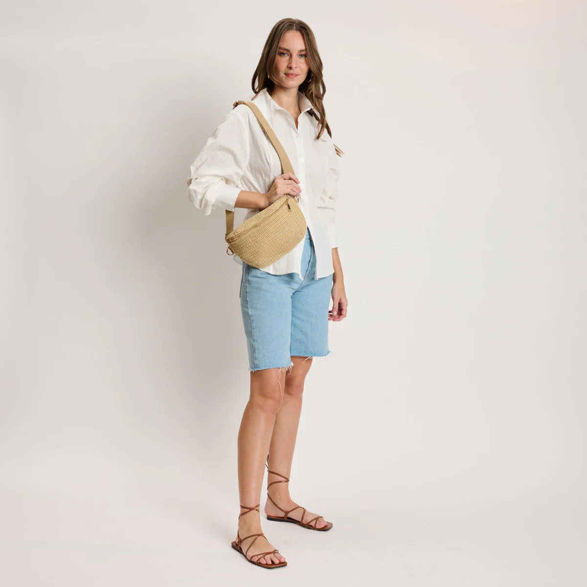 Large Woven Belt Bag