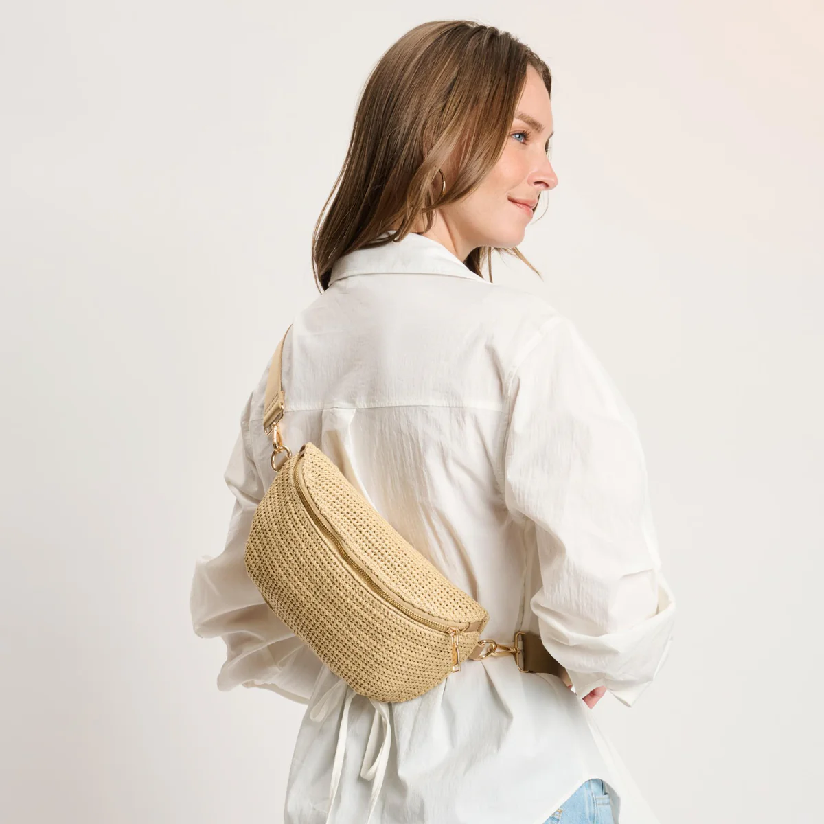 Large Woven Belt Bag