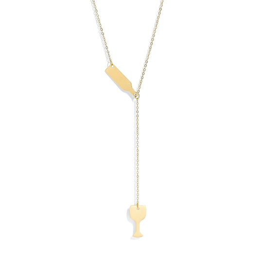 Wine Glass Lariat Necklace