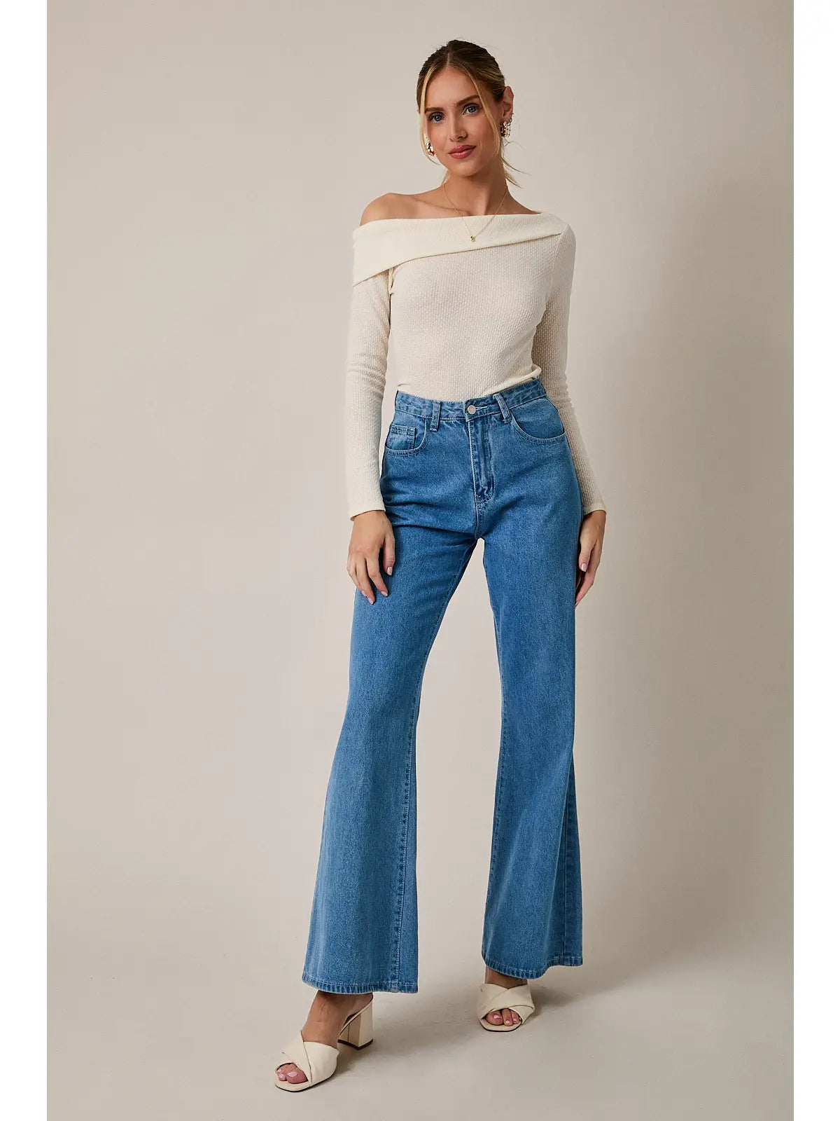 Off Shoulder Foldover Top