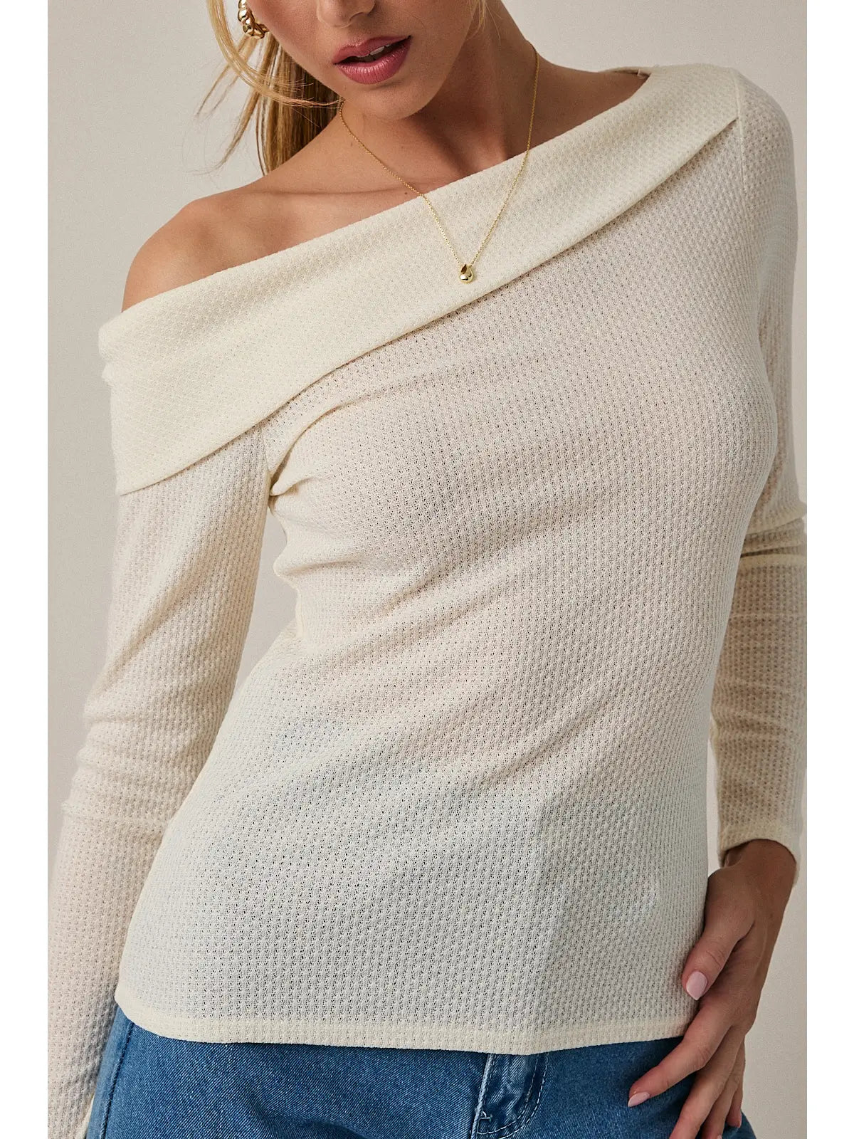 Off Shoulder Foldover Top