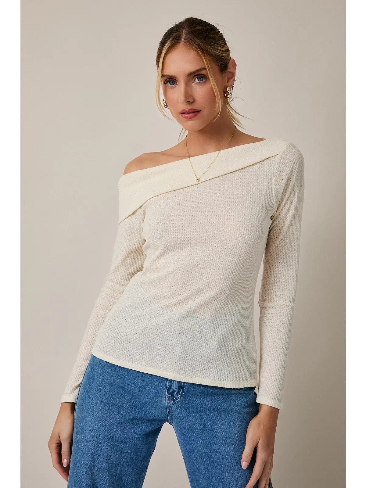 Off Shoulder Foldover Top