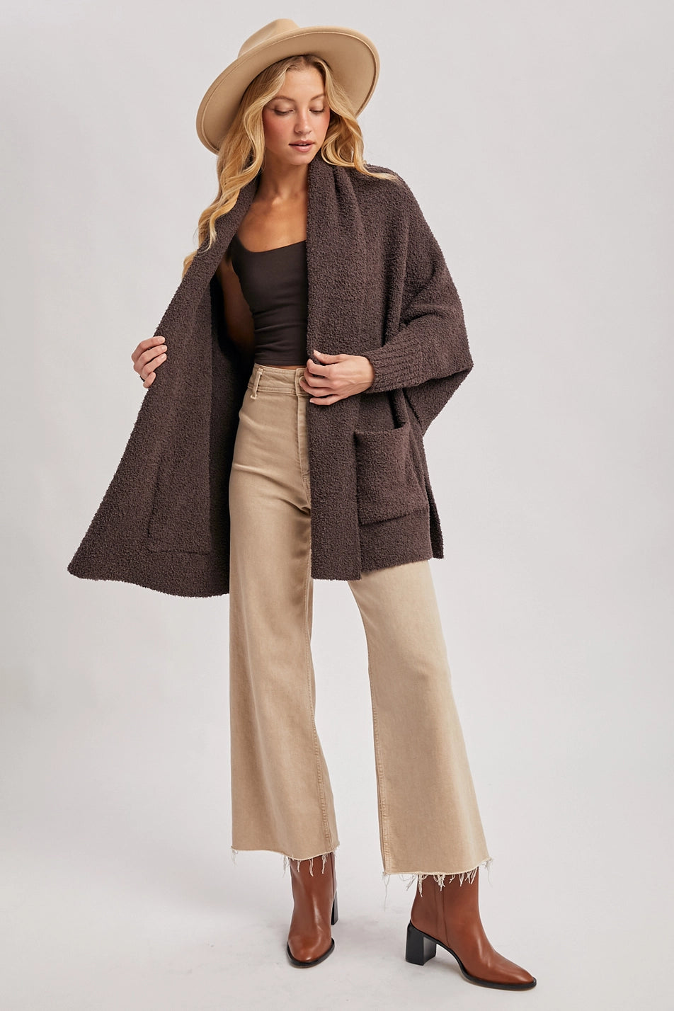 Luxe Blanket Wrap Boucle Cardigan