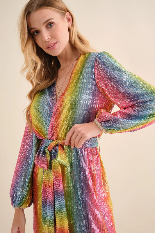 Rainbow Sequins Dress