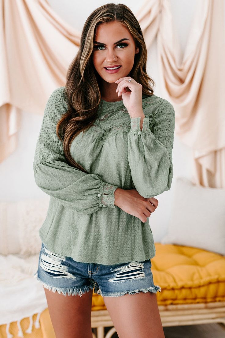 Lace Contrast Top