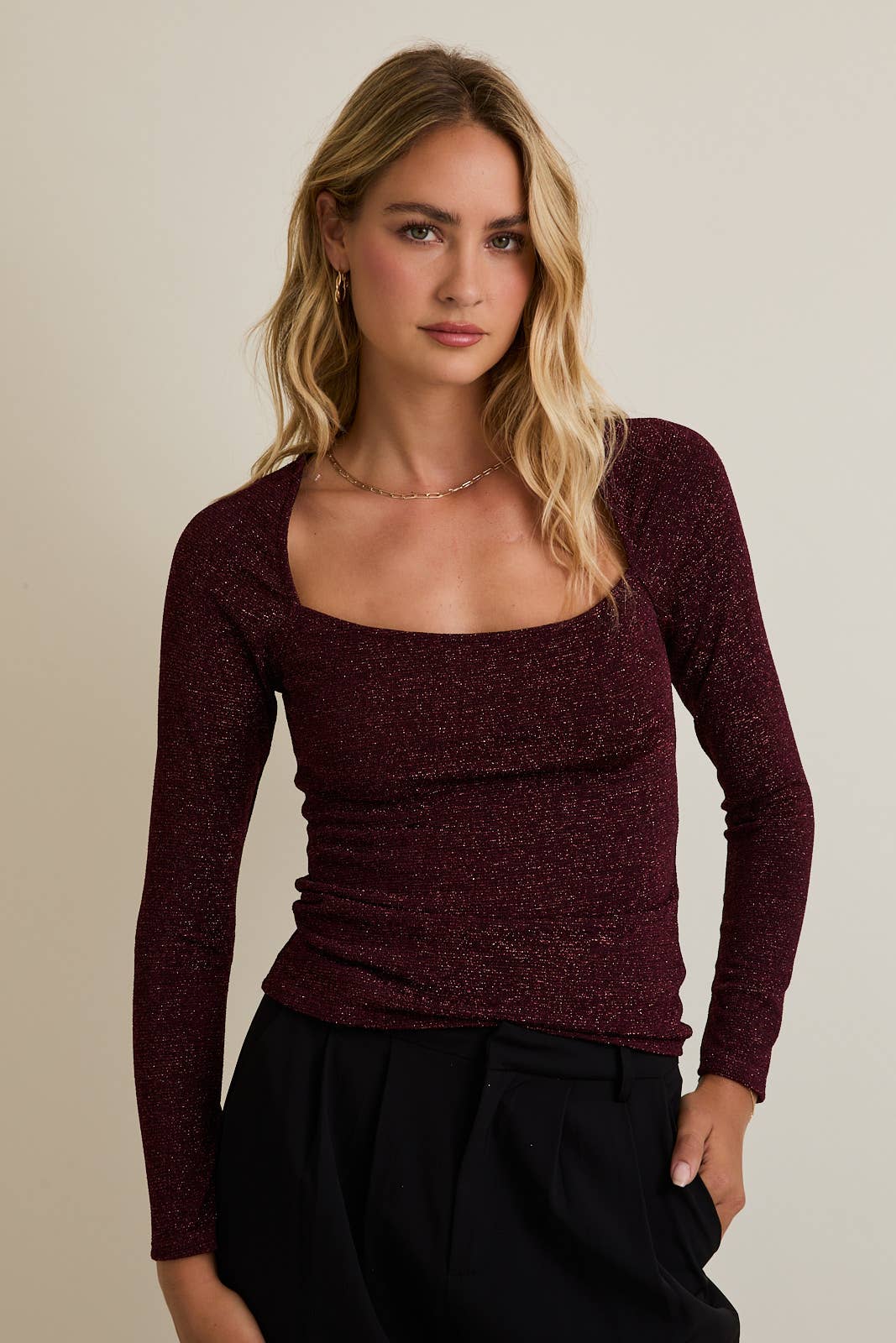Shimmer Long Sleeve Top
